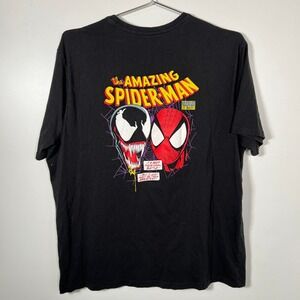 Marvel Spider-Man Venom Black Graphic Cotton T-Shirt Comic Book Back Print XL